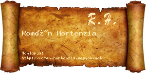 Román Hortenzia névjegykártya